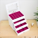 ジュエリーボックス(宝石箱) 4段 引き出し収納付き ホワイト(白)