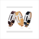 ステンレス&レザーブレスレット ブラック