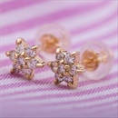 ★受注生産★【鑑別書付】K18イエローゴールド 天然ダイヤモンドピアス ダイヤ0.2ctピアス フラワーモチーフ