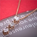 【鑑別書付】ダイヤモンドペンダント/ネックレス 0.24ct スリーストーン K10 ピンクゴールド ダイヤ3ストーン 鑑別書付き