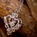 【鑑別書付】K18ホワイトゴールド 天然ダイヤネックレス ダイヤモンドペンダント/ネックレス0.13ct ハートモチーフ