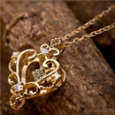 【鑑別書付】K18イエローゴールド 天然ダイヤネックレス ダイヤモンドペンダント/ネックレス0.13ct ハートモチーフ