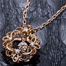 【鑑別書付】K18ピンクゴールド 天然ダイヤネックレス ダイヤモンドペンダント/ネックレス0.13ct フラワーモチーフ