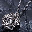 【鑑別書付】K18ホワイトゴールド 天然ダイヤネックレス ダイヤモンドペンダント/ネックレス0.13ct フラワーモチーフ