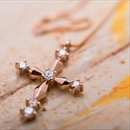 ★受注生産★【鑑別書付】K18ピンクゴールド 天然ダイヤネックレス ダイヤモンドペンダント/ネックレス0.10ct クロスモチーフ