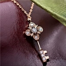 ★受注生産★【鑑別書付】K18ピンクゴールド 天然ダイヤネックレス ダイヤモンドペンダント/ネックレス0.11ct キーモチーフ