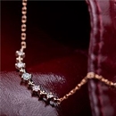 ★受注生産★【鑑別書付】K18ピンクゴールド 天然ダイヤネックレス ダイヤモンドペンダント/ネックレス0.11ct ダイヤ5ストーン