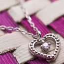 ★受注生産★【鑑別書付】プラチナPT900 天然ダイヤネックレス ダイヤモンドペンダント/ネックレス0.014ct ハートモチーフ