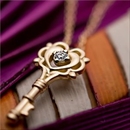 ★受注生産★【鑑別書付】K18イエローゴールド 天然ダイヤネックレス ダイヤモンドペンダント/ネックレス0.014ct キーモチーフ