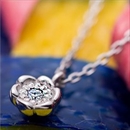 【鑑別書付】プラチナPT900 天然ダイヤネックレス ダイヤモンドペンダント/ネックレス0.014ct フラワーモチーフ