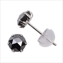 ブラックダイヤモンドピアス 一粒 0.5ct プラチナ Pt900 スタッドピアス ブラックダイヤ シンプル 鑑別カード付き