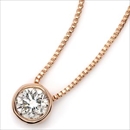 ダイヤモンド ネックレス 一粒 0.15ct K18 ピンクゴールド Nudie Heart Plus(ヌーディーハートプラス) 人気の覆輪留 ペンダント