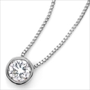 ダイヤモンド ネックレス 一粒 0.15ct K18 ホワイトゴールド Nudie Heart Plus(ヌーディーハートプラス)人気の覆輪留 ペンダント