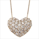 ダイヤモンド ネックレス 0.5ct K18 ピンクゴールド ハート ダイヤパヴェネックレス 0.5カラット ハートパヴェ ペンダント