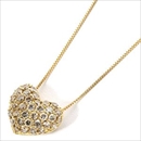 ダイヤモンド ネックレス 0.5ct K18 イエローゴールド ハート ダイヤパヴェネックレス 0.5カラット ハートパヴェ ペンダント