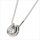 K18ホワイトゴールド 天然ダイヤモンドペンダント/ネックレス ダイヤ0.1CT