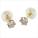 ダイヤモンドピアス 一粒 K18 イエローゴールド 0.3ct スタッドピアス