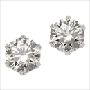 ダイヤモンド ピアス 一粒 プラチナ Pt900 0.3ct スタッドピアス ダイヤピアス 0.3カラット シンプル