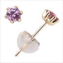 ピンクサファイアピアス 一粒 K18 ピンクゴールド 0.3ct スタッドピアス