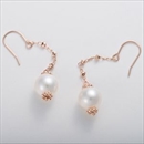 ピアス アコヤ真珠 パール K10 ピンクゴールド シンプル 約7mm 約7ミリ ジプシーピアス アコヤ真珠 本真珠 真珠