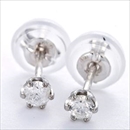 ★受注生産★プラチナPT900 天然ダイヤモンドピアス 0.1ct シリコン製ダブルロックキャッチ仕様 定番人気商品
