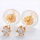 ★受注生産★ダイヤモンド ピアス K18イエローゴールド ダイヤ0.1ct シリコン製ダブルロックキャッチ仕様