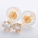 ★受注生産★ダイヤモンド ピアス K18 イエローゴールド ダイヤ0.2ct シリコン製ダブルロックキャッチ仕様