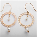 アコヤ真珠 ピアス パール ジプシーピアス K10イエローゴールド アンティーク調 サークルモチーフ