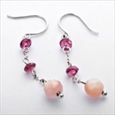 ピアス ピンクトルマリン ピンクシェル ジプシーピアス K10 ホワイトゴールド
