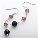 ピアス スモーキークォーツ オニキス ジプシーピアス K10 ホワイトゴールド