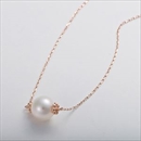 ★受注生産★アコヤ真珠 ネックレス K10 ピンクゴールド 約7mm 約7ミリ 40cm 長さ調節可能(アジャスター付き) 真珠 あこや真珠