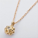 K10イエローゴールド 天然ダイヤモンドペンダント/ネックレス ダイヤ0.01ct アンティーク調フラワーモチーフ