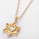 ★受注生産★K10イエローゴールド 天然ダイヤモンドペンダント/ネックレス ダイヤ0.03ct アンティーク調フラワーモチーフ
