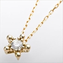 ★受注生産★K10イエローゴールド 天然ダイヤモンドペンダント/ネックレス ダイヤ0.05ct アンティーク調スターモチーフ