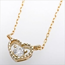 ★受注生産★K10イエローゴールド 天然ダイヤモンドペンダント/ネックレス ダイヤ0.08ct アンティーク調ハートモチーフ