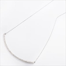 K10ホワイトゴールド 天然ダイヤモンドペンダント/ネックレス 0.2ct(40石) 大人気デコルテラインデザイン 40cm 長さ調節可能(アジャスター付き)
