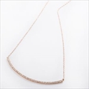 K10ピンクゴールド 天然ダイヤモンドペンダント/ネックレス 0.2ct(40石) 大人気デコルテラインデザイン 40cm 長さ調節可能(アジャスター付き)