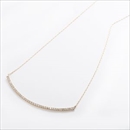 ★受注生産★K10イエローゴールド 天然ダイヤモンドペンダント/ネックレス 0.2ct(40石) 大人気デコルテラインデザイン 40cm 長さ調節可能(アジャスター付き)