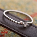 ★受注生産★【鑑別書付】プラチナPT950　天然ダイヤリング 指輪　ダイヤ0.05ct　ピンクダイヤ0.01ct 11号