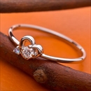 ★受注生産★【鑑別書付】プラチナPT950　天然ダイヤリング 指輪　ダイヤ0.05ct　アイスブルーダイヤ0.01ct 13号　ハートモチーフ