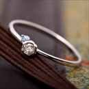 ★受注生産★【鑑別書付】プラチナPT950　天然ダイヤリング 指輪　ダイヤ0.05ct　アイスブルーダイヤ0.01ct 10号　フラワーモチーフ