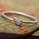 ★受注生産★【鑑別書付】プラチナPT950　天然ダイヤリング 指輪　ダイヤ0.05ct　ピンクダイヤ0.01ct 9号　フラワーモチーフ