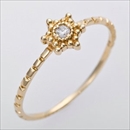 ★受注生産★ダイヤモンド リング K10イエローゴールド 11.5号 ダイヤ0.03ct アンティーク調 星 スターモチーフ