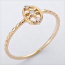 ★受注生産★K10イエローゴールド　天然ダイヤリング 指輪　ダイヤ0.04ct　10号　アンティーク調