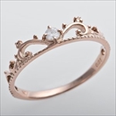 ★受注生産★ダイヤモンド リング K10ピンクゴールド ダイヤ0.05ct 11.5号 アンティーク調 プリンセス ティアラモチーフ　