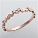 ★受注生産★ダイヤモンド ピンキーリング K10 ピンクゴールド ダイヤ0.03ct ハートモチーフ 4号 指輪