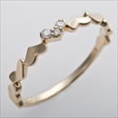 ダイヤモンド ピンキーリング K10 イエローゴールド ダイヤ0.03ct ハートモチーフ 3.5号 指輪