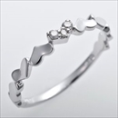 ★受注生産★ダイヤモンド ピンキーリング K10 ホワイトゴールド ダイヤ0.03ct ハートモチーフ 1.5号 指輪