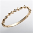 ★受注生産★K10イエローゴールド　天然ダイヤリング 指輪 ピンキーリング　ダイヤモンドリング 0.03ct　1.5号　アンティーク調　プリンセス