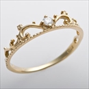 ★受注生産★ダイヤモンド リング K10イエローゴールド ダイヤ0.05ct 11.5号 アンティーク調 プリンセス ティアラモチーフ　